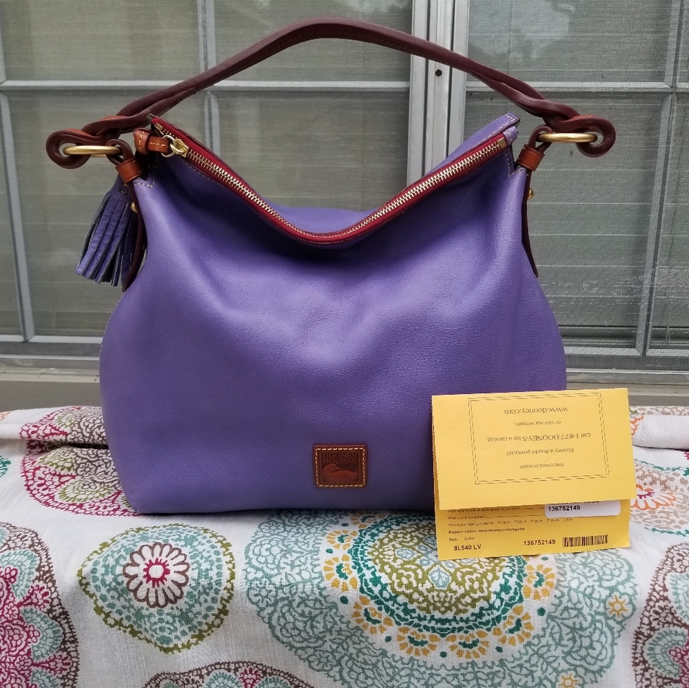 Florentine Leather Lavender Twist Strap Hobo